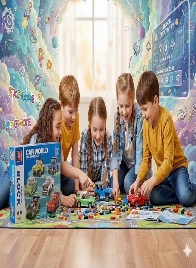 RUZARTH 6-in-1 Mini Car Building Blocks Set for Kids Age 6+ | Pull Back City Vehicles Construction Toy | 3D Assembly Brick Cars for Boys & Girls | STEM Learning Gift (522) - Image 4